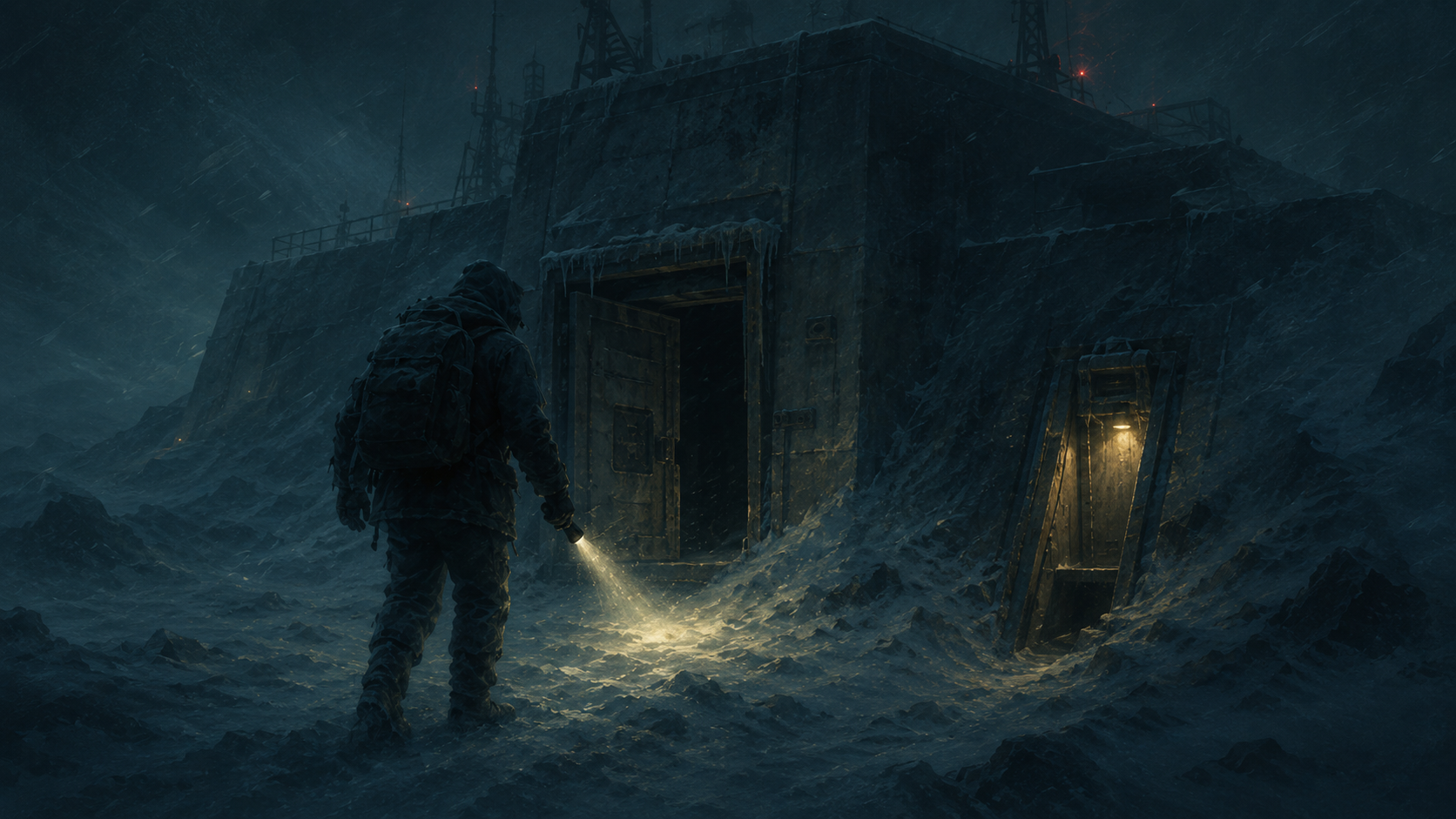 Forcing open the station's frozen blast door