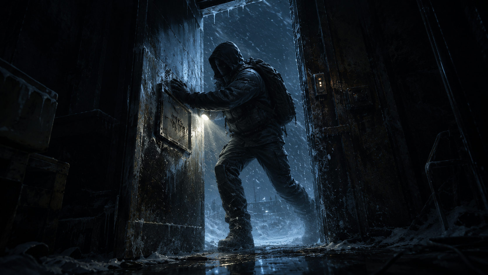 Slipping through the vault door into the dark