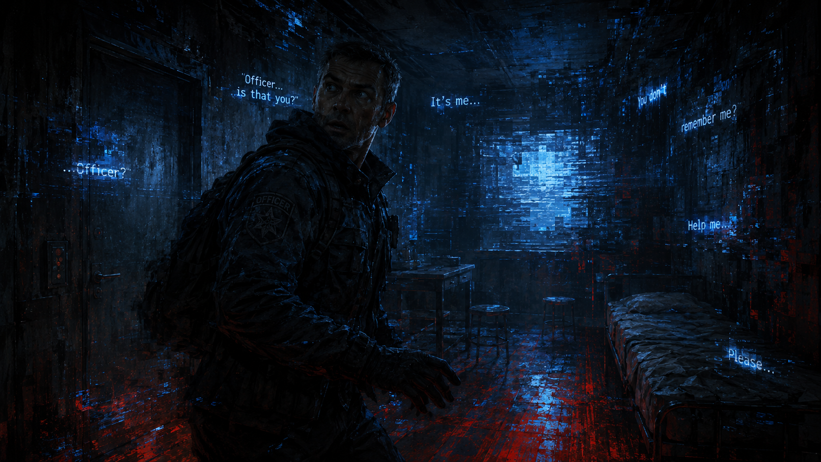 Fractured resolve — a voice that shouldn't exist, glitching through the static